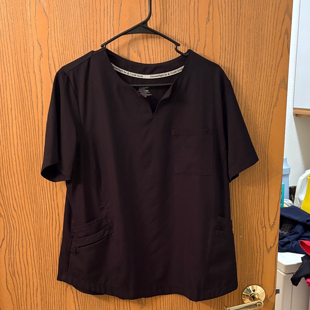 Cuddl Duds Women's Black Short Sleeve Top